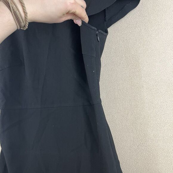 Diane Von Furstenberg Mini Dress Sz 4 Black Monica Back Pleated Short Sleeve - Picture 2 of 7